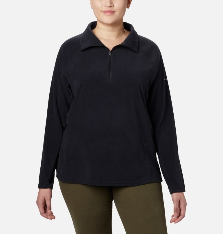 Women\'s Columbia Glacial IV 1/2 Zip Sweatshirts Black | Plus Size CA-JA61L
